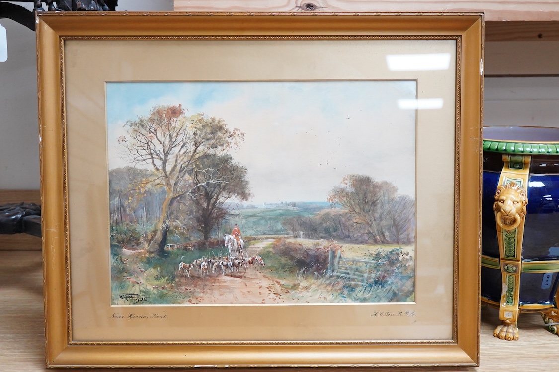 Henry Charles Fox (1860-1925), ‘Near Herne, Kent’ and ‘A Kentish Pastoral’, each signed and dated 1925, two watercolours, 27 x 37cm